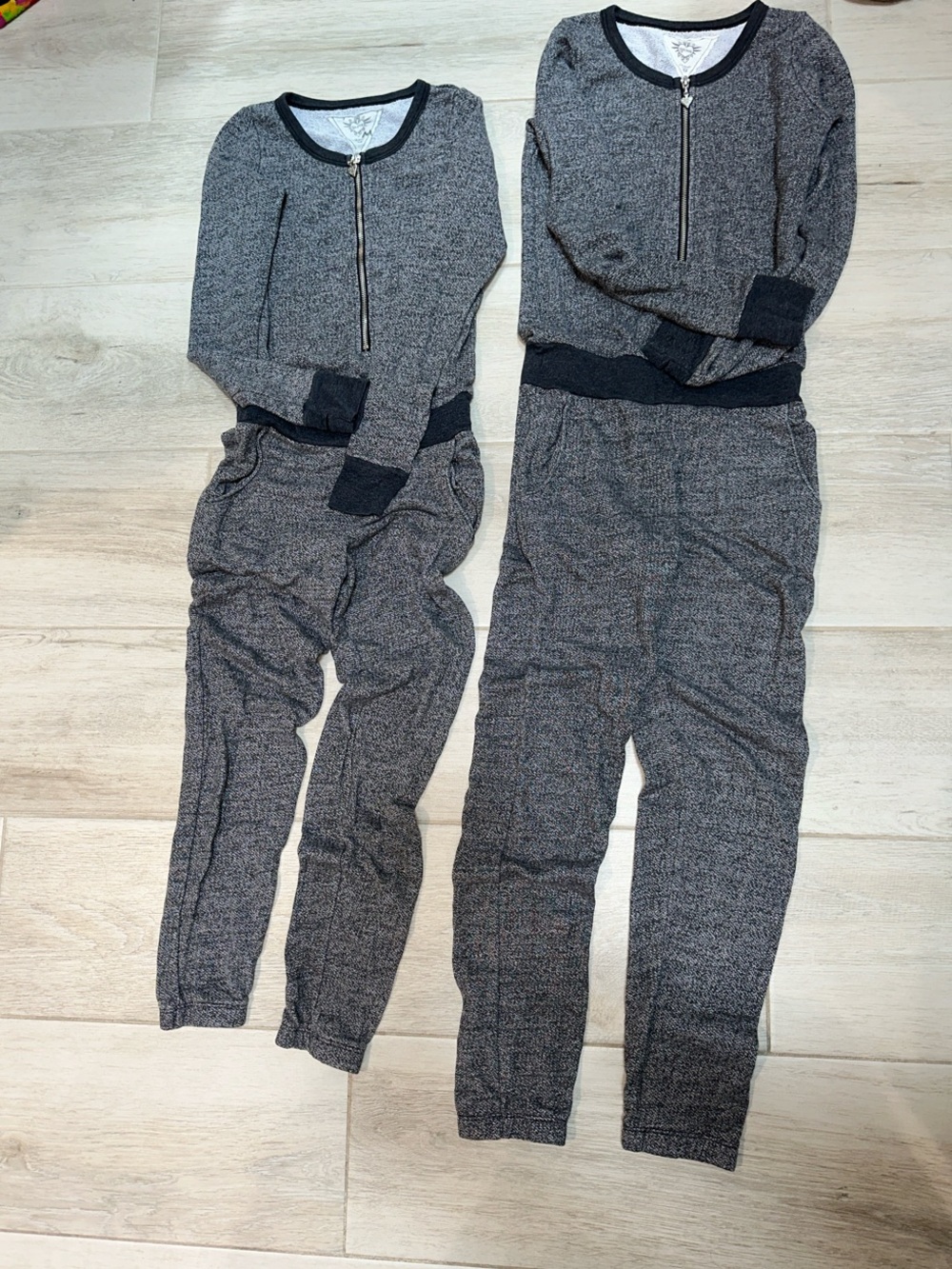 T2love Gray Black Knit Jumpsuit Matching Set